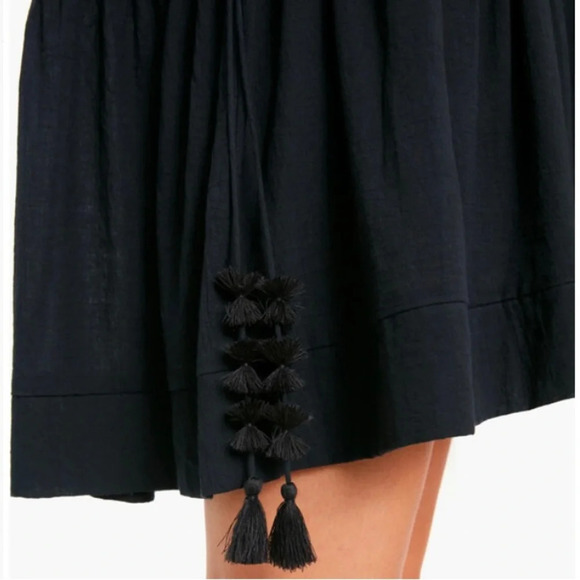 Tuckernuck Pomander Place Black Dress/Coverup-Cotton-Beaded V-Neck-Womens XS-NEW - Picture 4 of 12